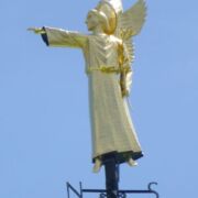 Detail of weathervane on  top of the tower - taken from the ground!