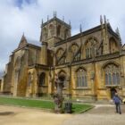 Sherborne Abbey from the South East, showing the fine Perpendicular period windows and detailing (MS)