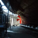 Inspecting the hull under the water line